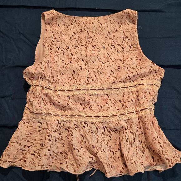 NWT Pretty Garbage Leopard Print Split Hem Tank Top Sz L Boho Coastal Cowgirl - Picture 10 of 13